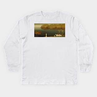 Unicorns (Legend—Sea Calm) by Arthur Bowen Davies Kids Long Sleeve T-Shirt